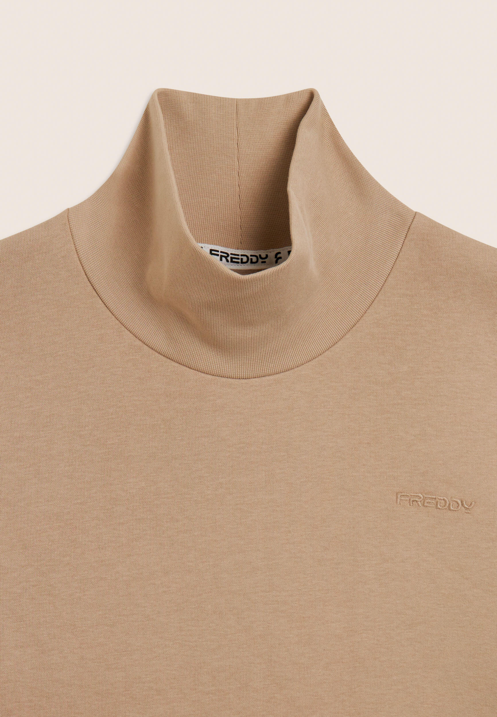 Sudadera de cuello alto para hombre con inserción de tricot trenzado 3/3