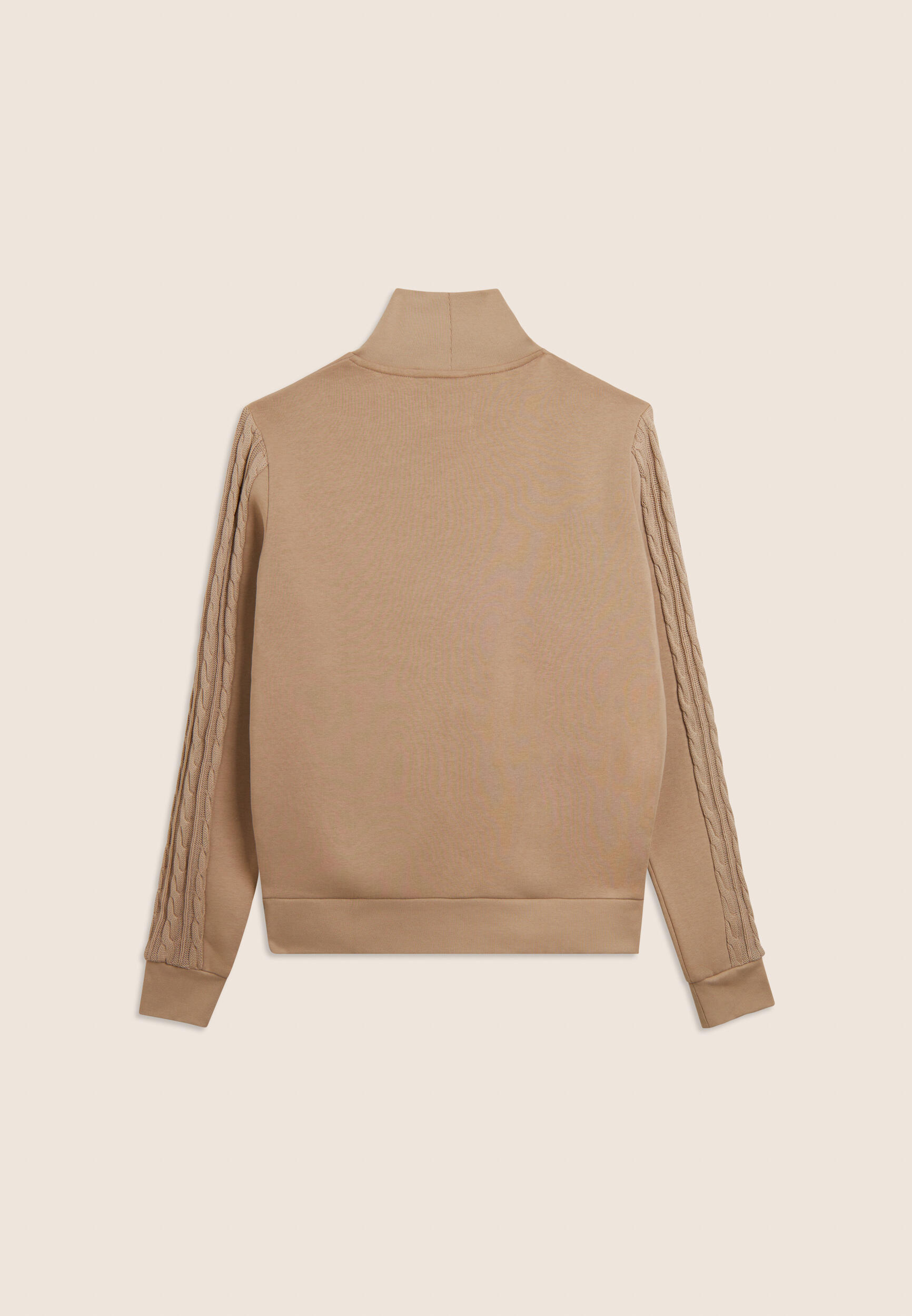 Sudadera de cuello alto para hombre con inserción de tricot trenzado 2/3