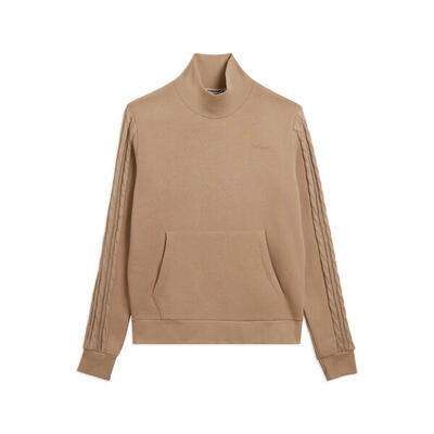 Felpa uomo collo lupetto con inserto tricot a trecce