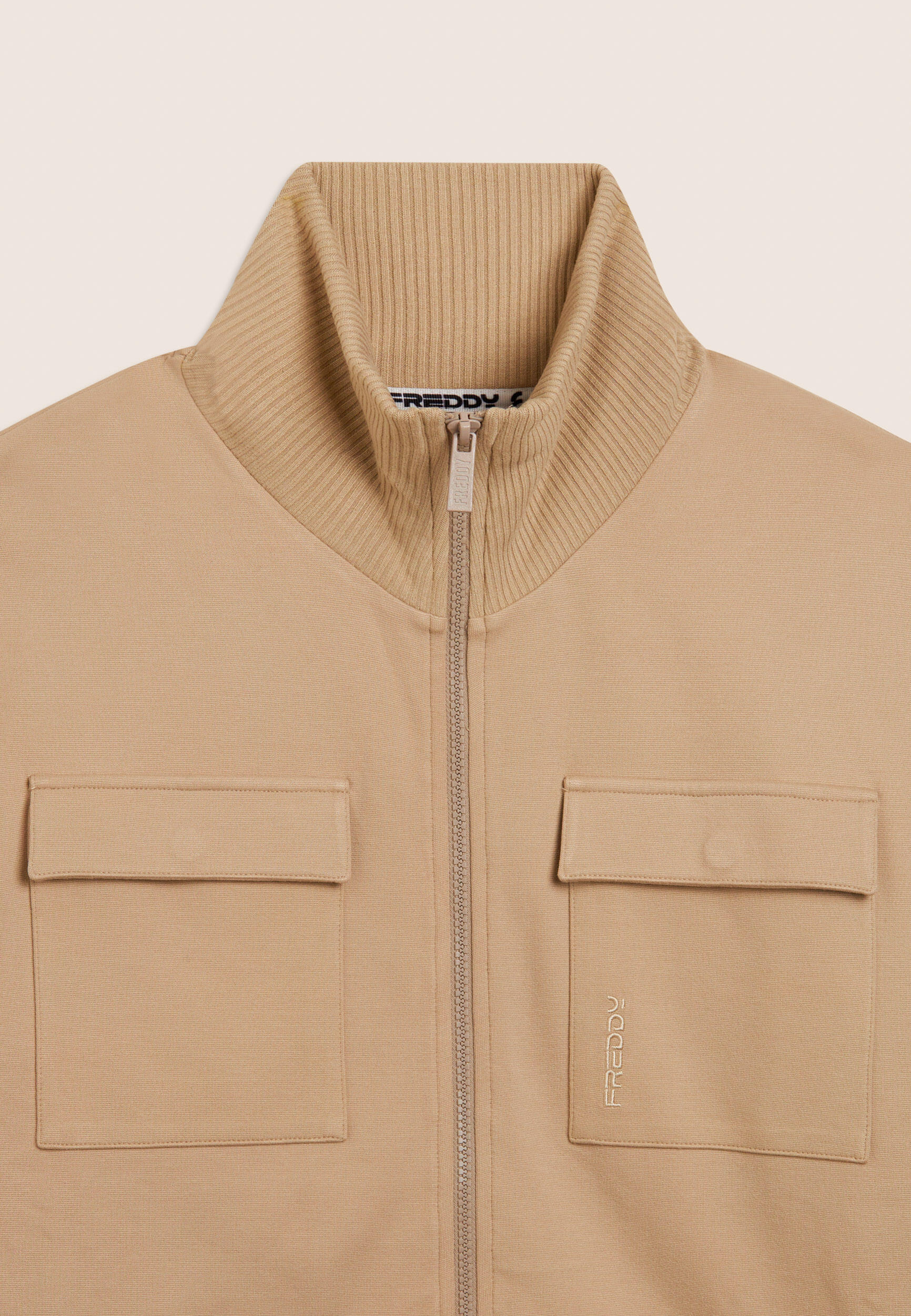 Felpa collo alto full zip uomo in viscosa stretch 3/3