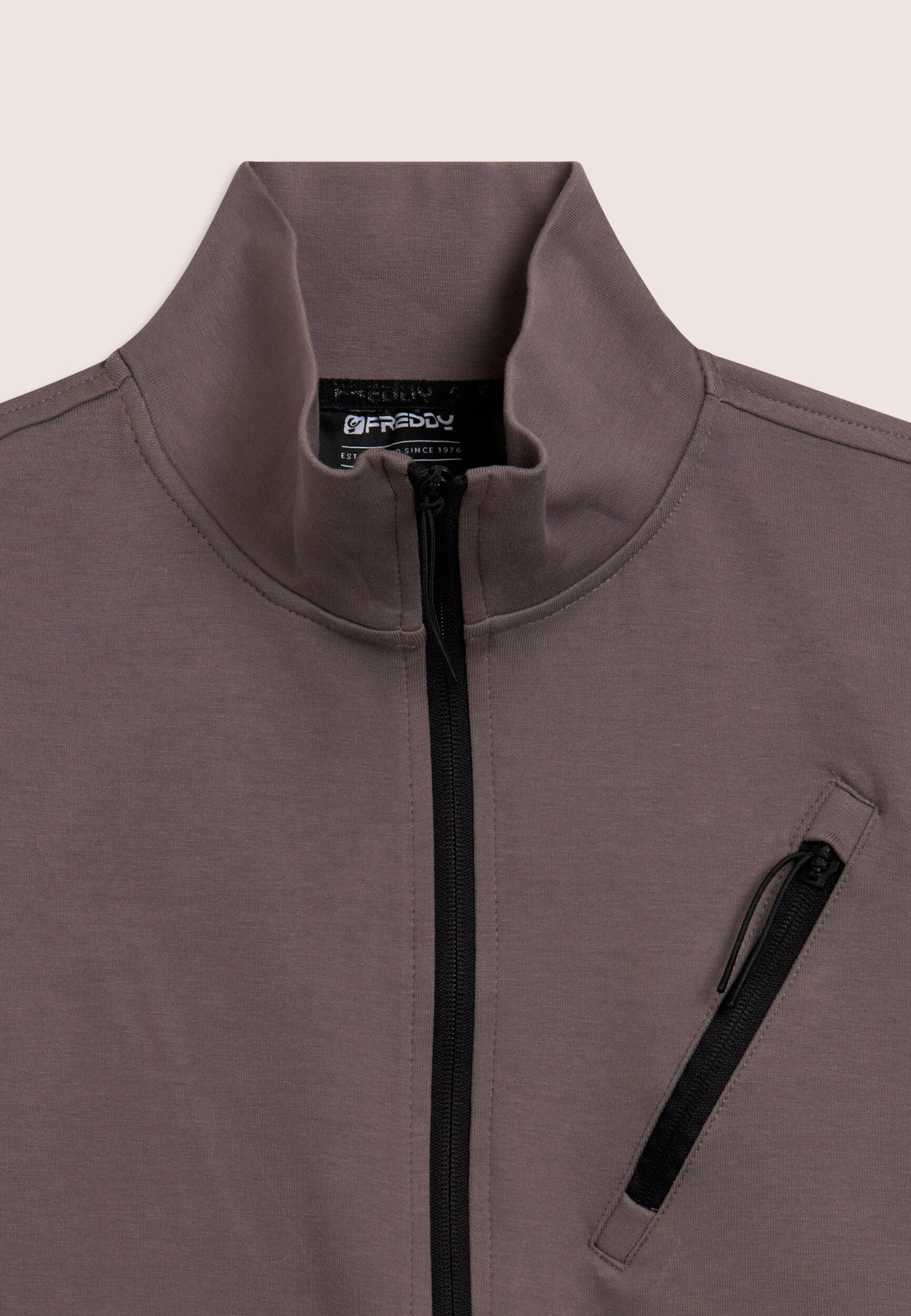 Felpa full zip uomo con taschino obliquo 3/3