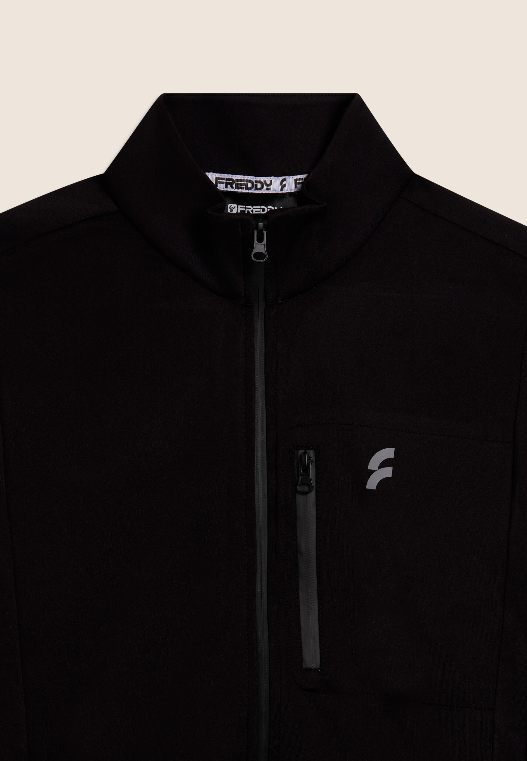 Sweat-shirt à col montant à fermeture zippée intégrale en tissu technique pour l 3/3