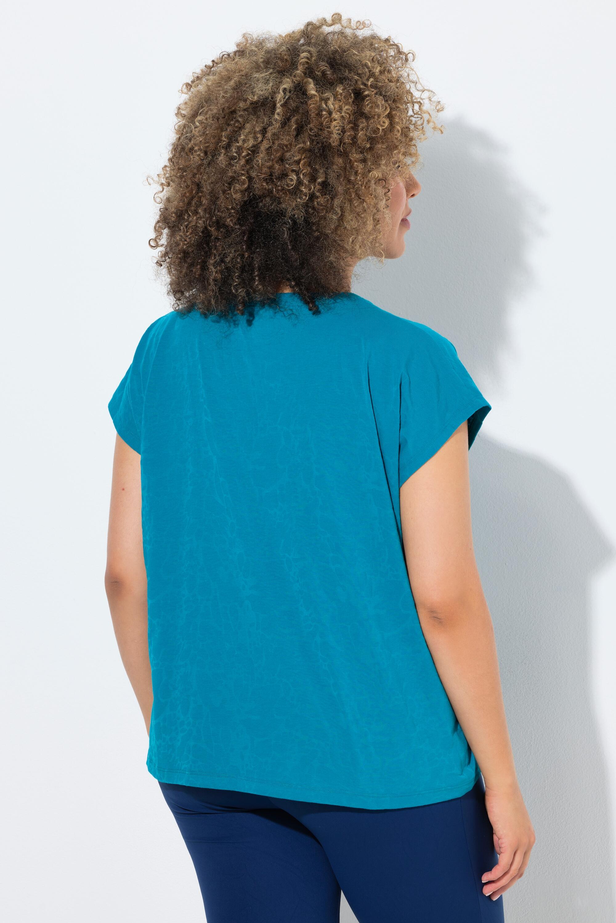 Femme T-shirt oversize à col rond tissu dévoré sans manches 2/6