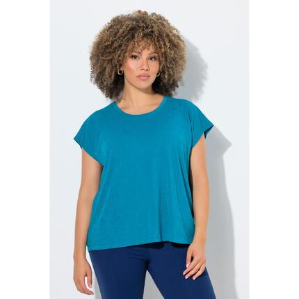 Damskie Bluzka devore oversize okrągły dekolt bez rękawów