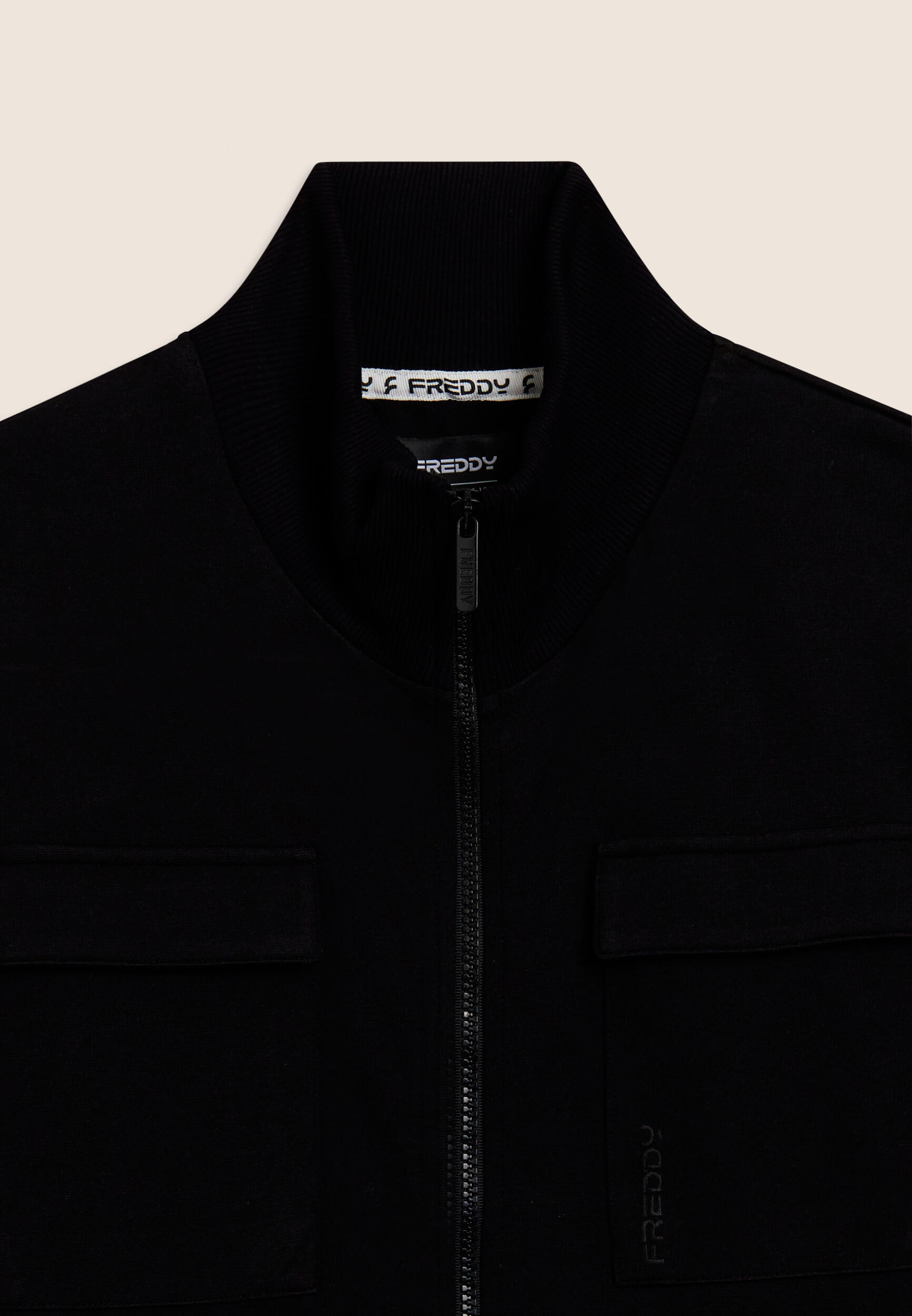 Felpa collo alto full zip uomo in viscosa stretch 3/3