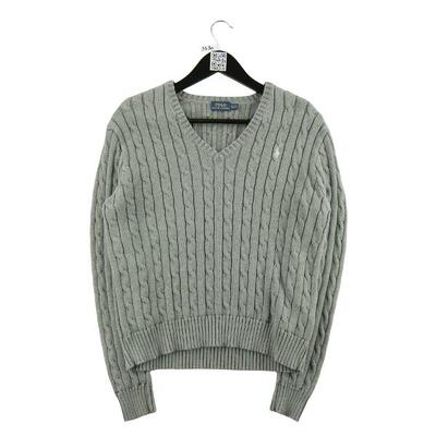 Seconda Mano - Maglione grigio a maglia intrecciata da donna - Stato eccellente