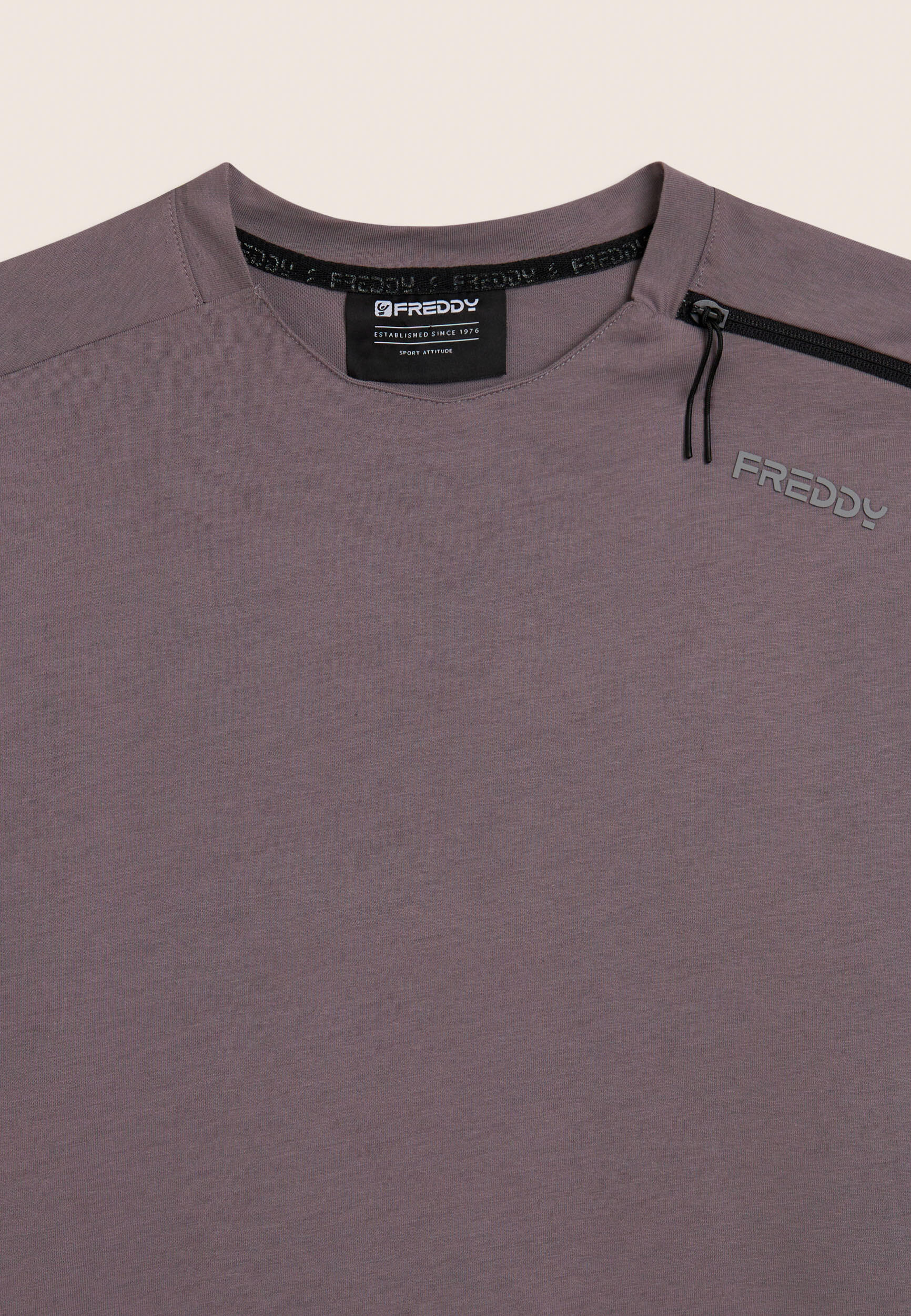 T-shirt à manches longues en jersey élastique avec fermeture éclair décorative 3/3