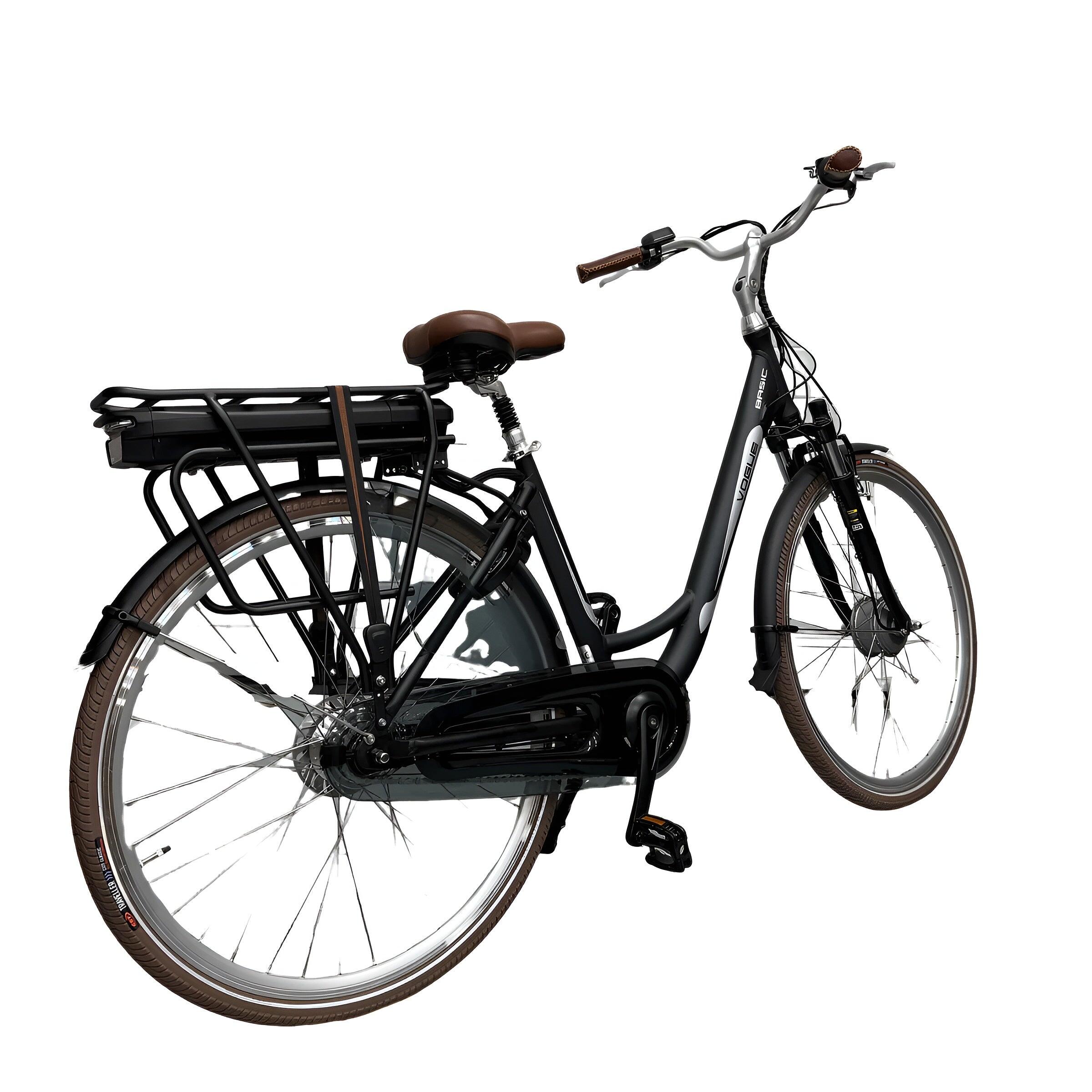 Vogue Basic E-bike 3V 47 cm 13Ah – Mat Zwart met Bruine Accenten 3/5