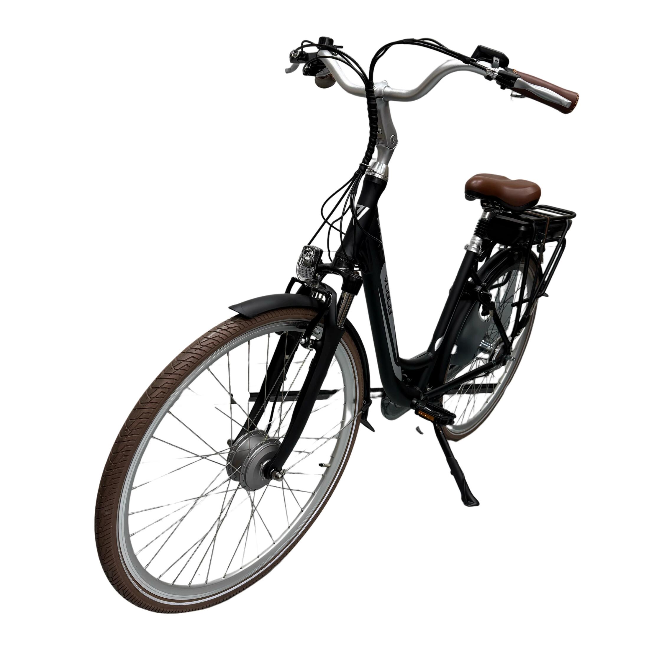 Vogue Basic E-bike 3V 47 cm 13Ah – Mat Zwart met Bruine Accenten 2/5