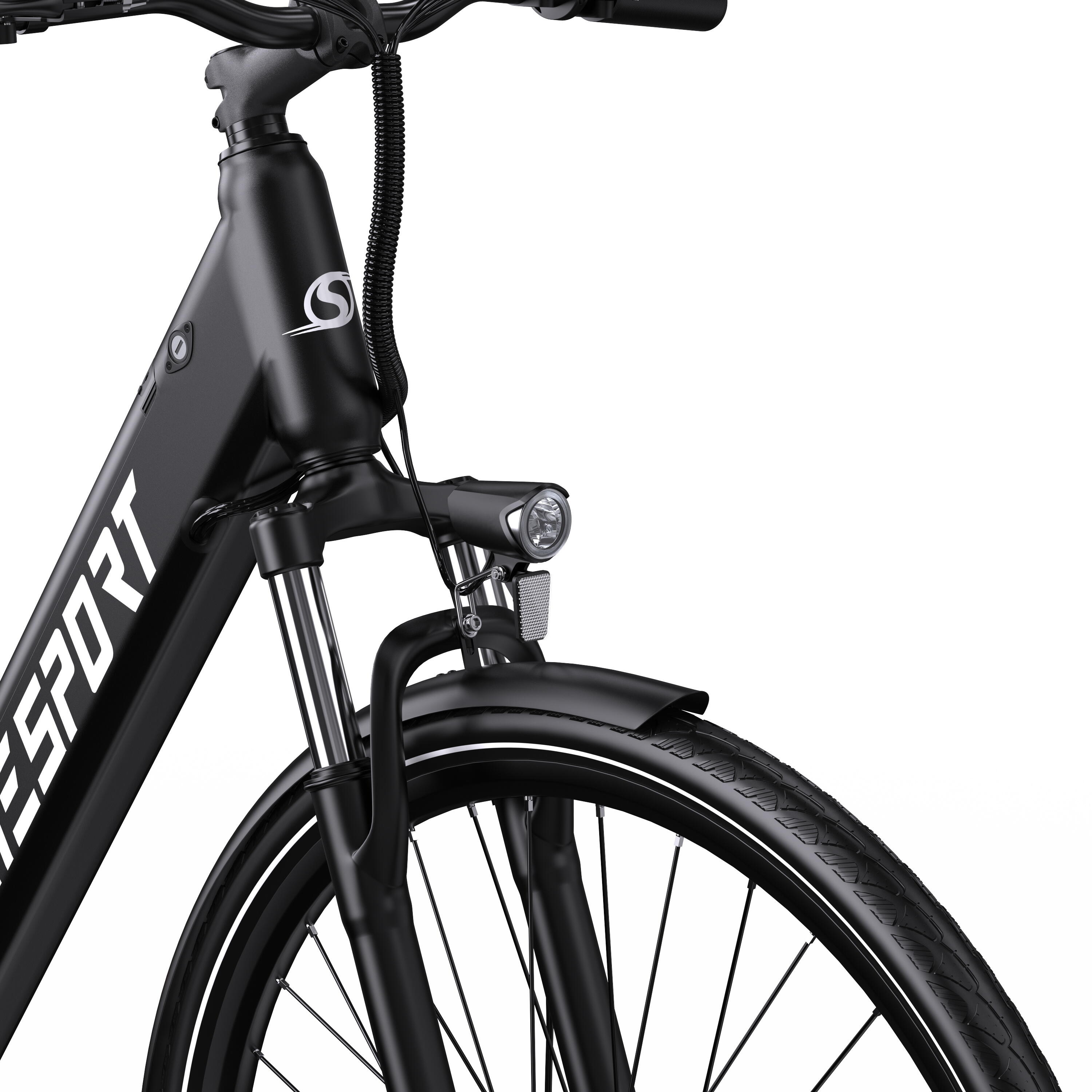 Bicicleta eléctrica urbana ONESPORT OT12 de 27,5", batería de 36 V y 13 Ah 5/7
