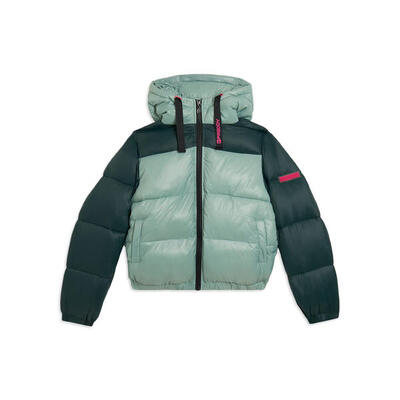 Giubbotto invernale bambina colour block cropped