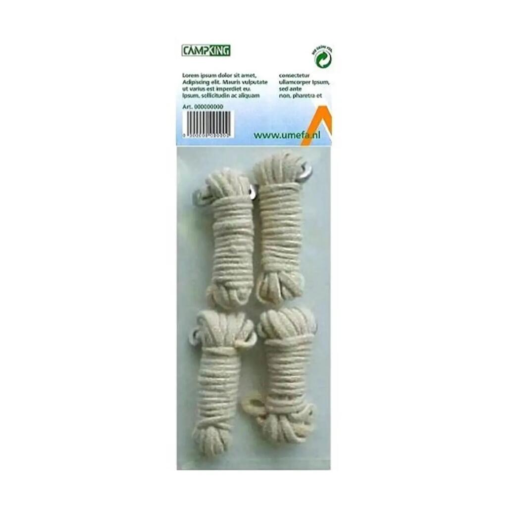 CampKing cotton guyline 3 mm x 3 m 4-pack