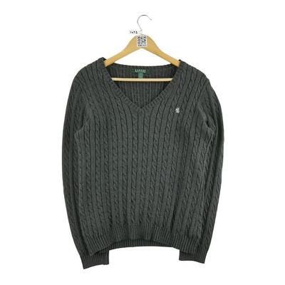 Tweedehands - dames twisted gebreide zwarte trui - als nieuw