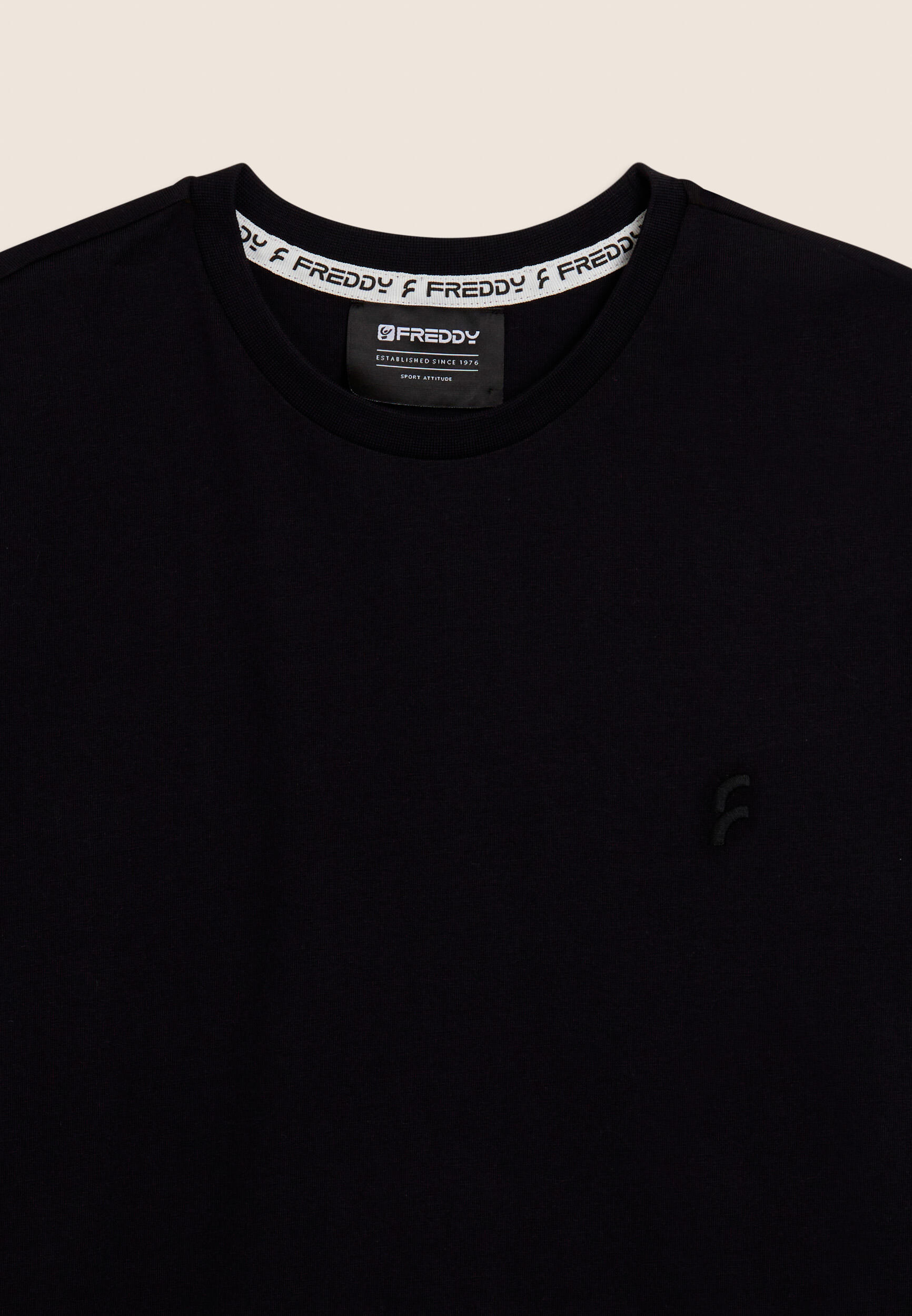Camiseta de algodón de manga larga con logotipo bordado 3/3