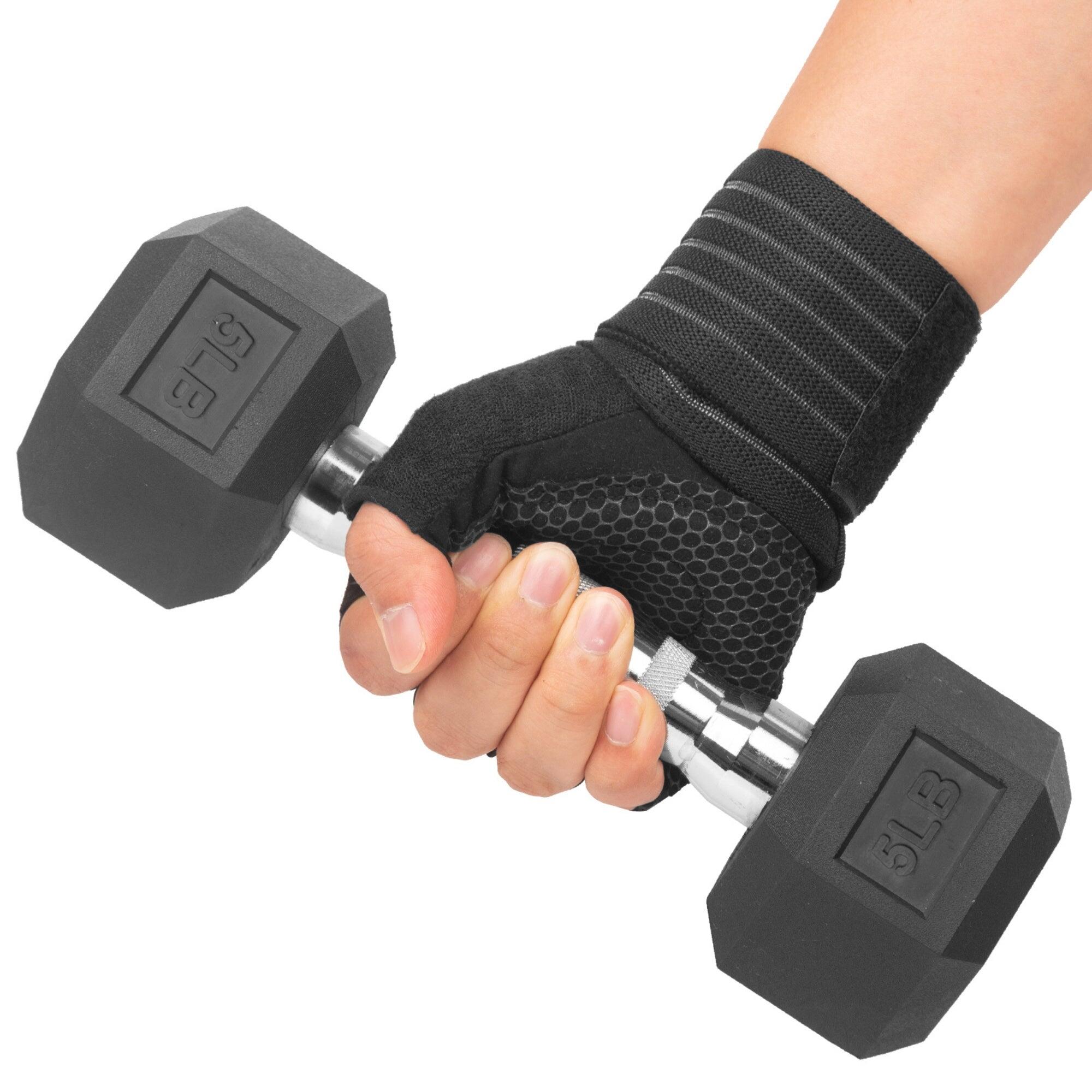 Fitnesshandschoenen met polsband – maat L 3/7