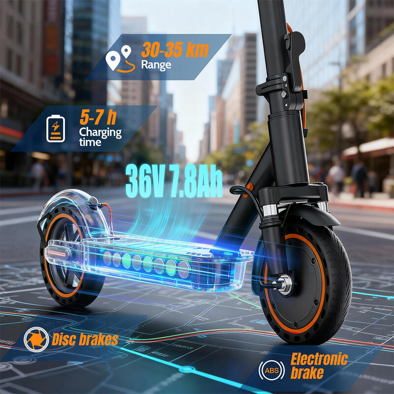 Trotinetă electrică pentru adulți TODIMART T6S cu amortizare pe arc