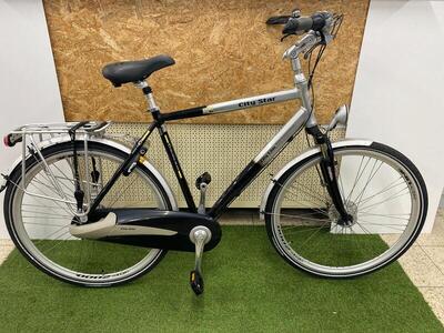 City star herenfiets 57 cm, metalen grijs
