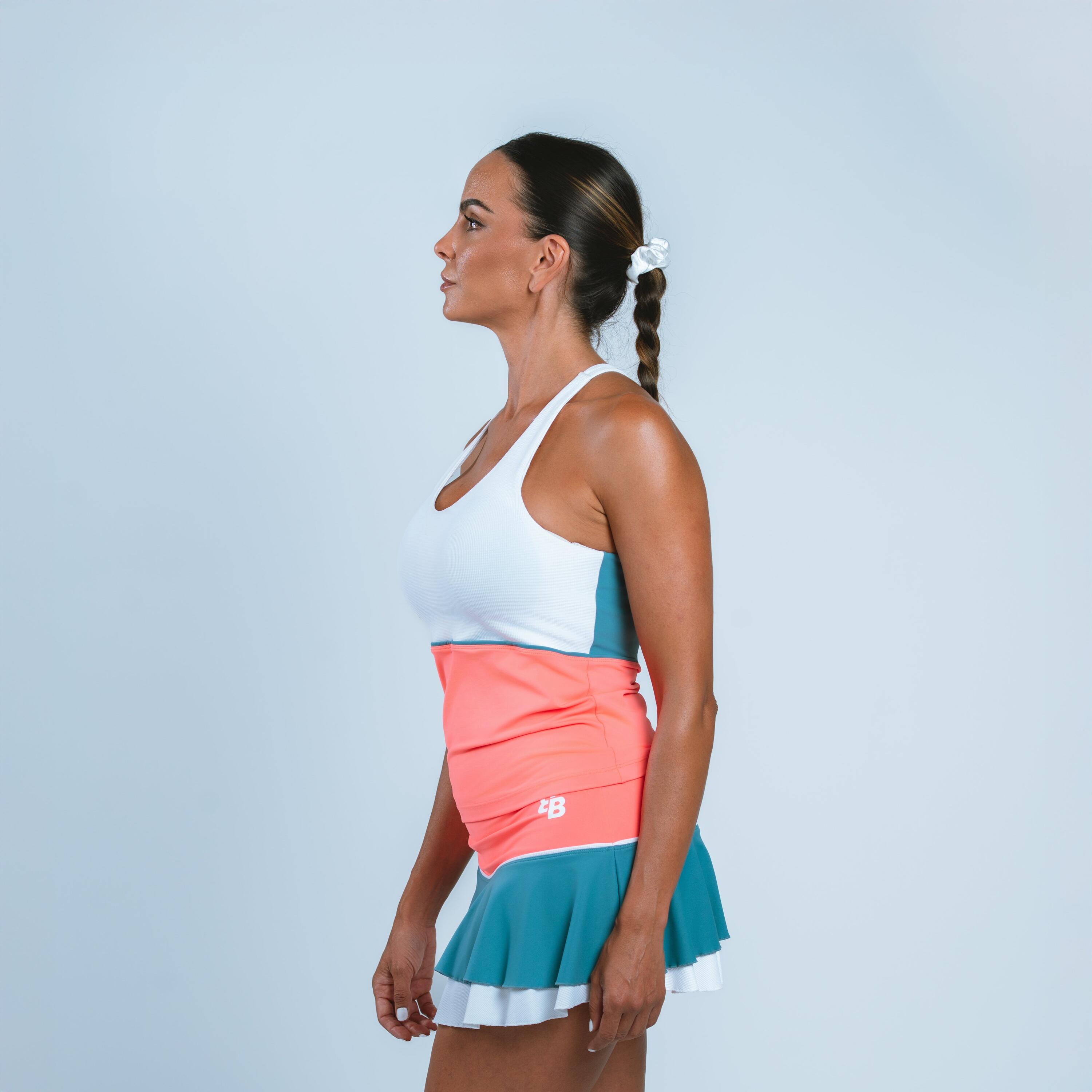 Falda de Tenis y Padel Mujer Belén Berbel Palermo WaterGreen 3/4