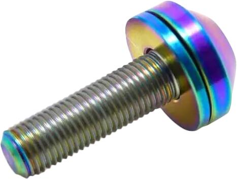 BMX Części TLC Metric Titanium BMX Śruba do piasty - 14mm - Rainbow 1/1