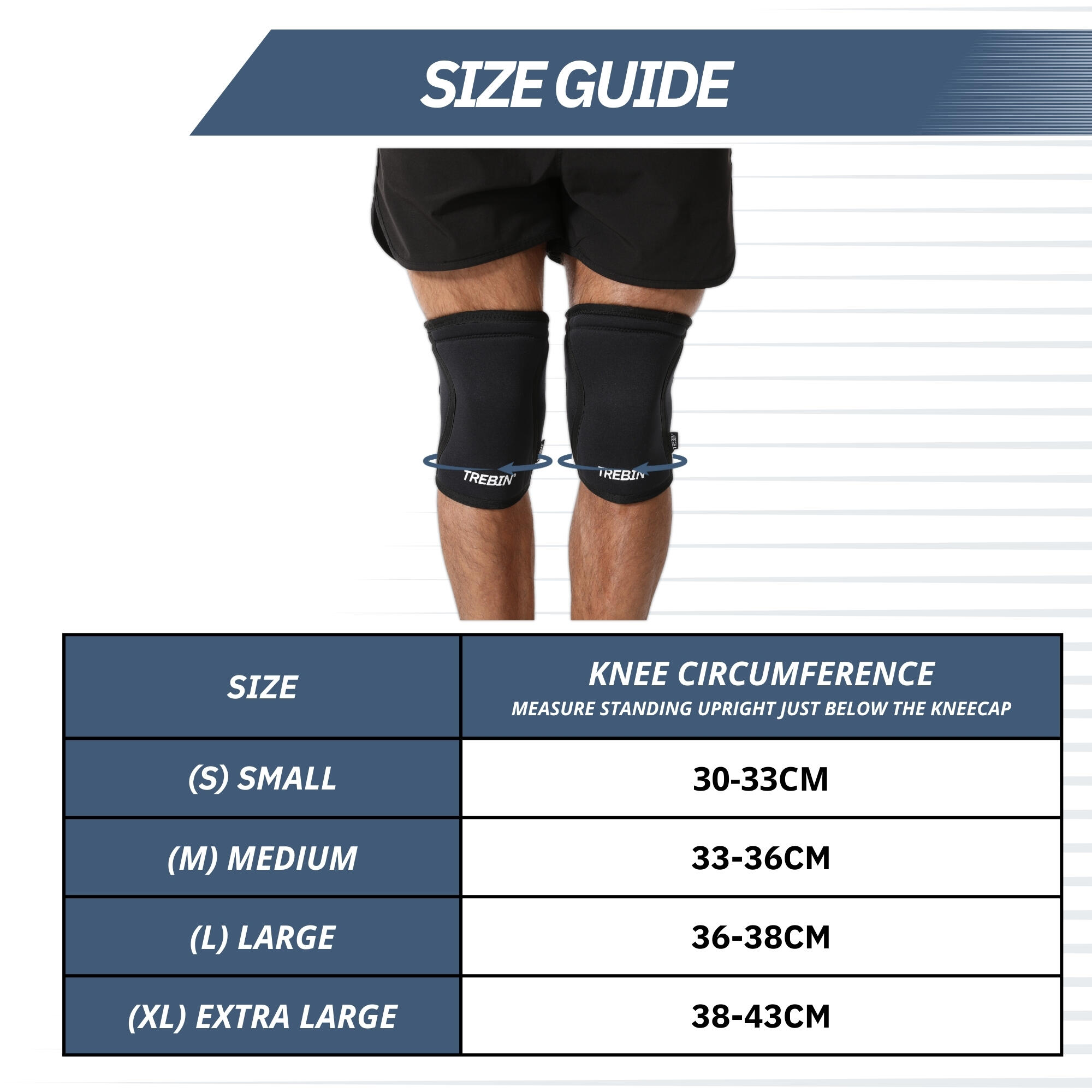 Trebin Knie Sleeves 7 mm – compressie en ondersteuning – maat L 7/7