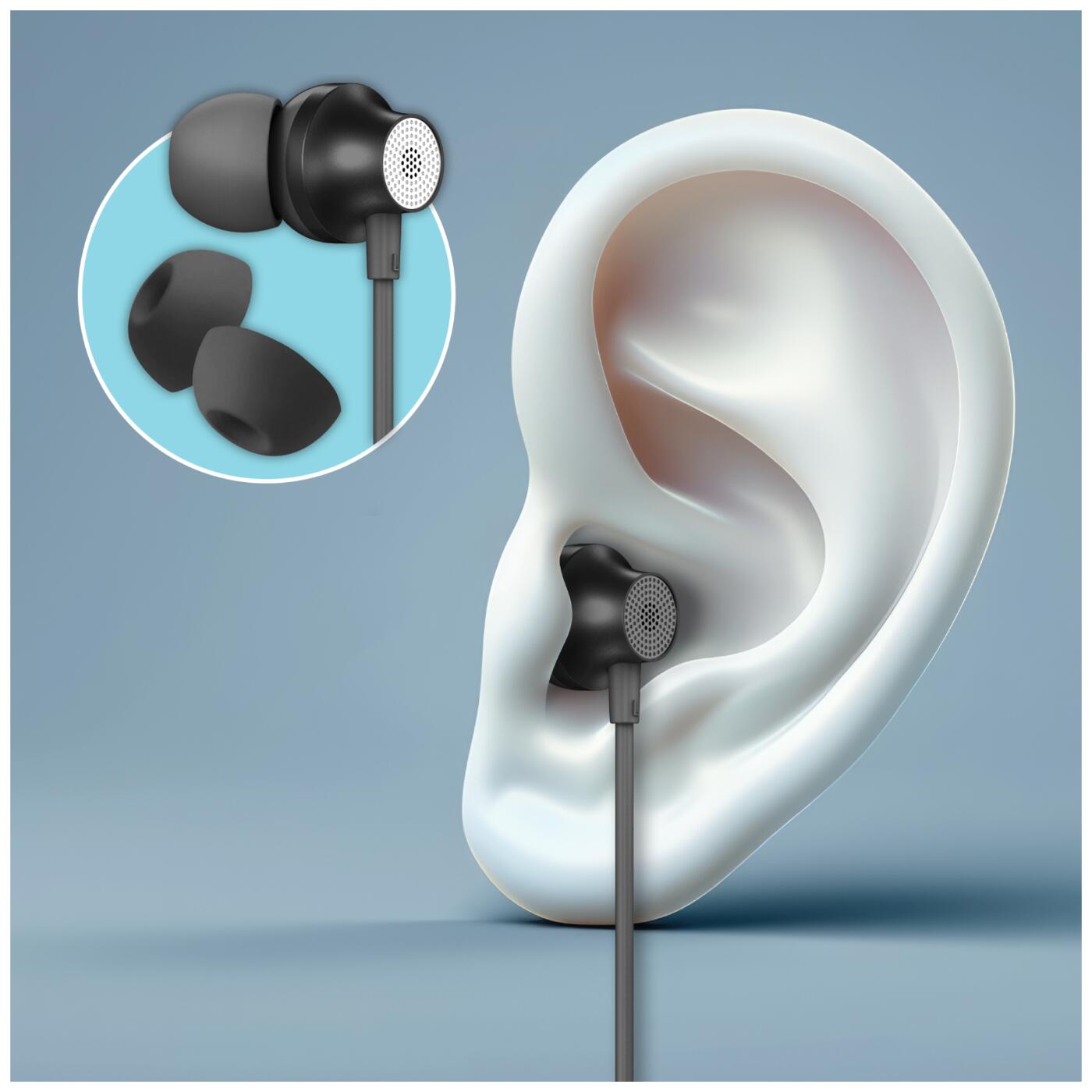 Écouteurs filaires Forever EP-02 intra-auriculaires USB-C noirs 6/7