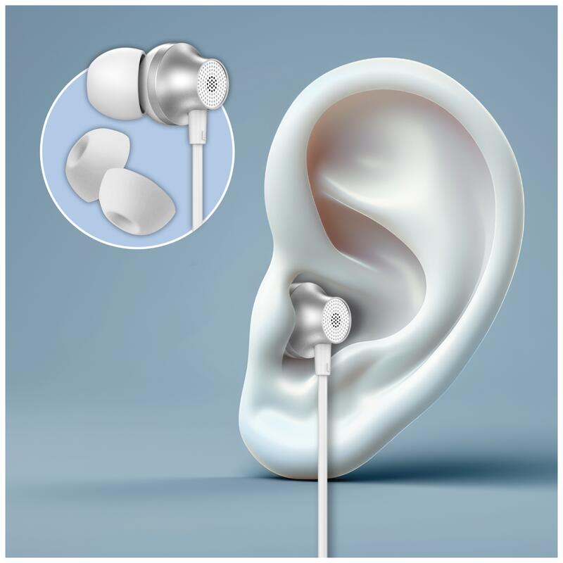 Căști cu fir Forever EP-02 in-ear USB-C albe