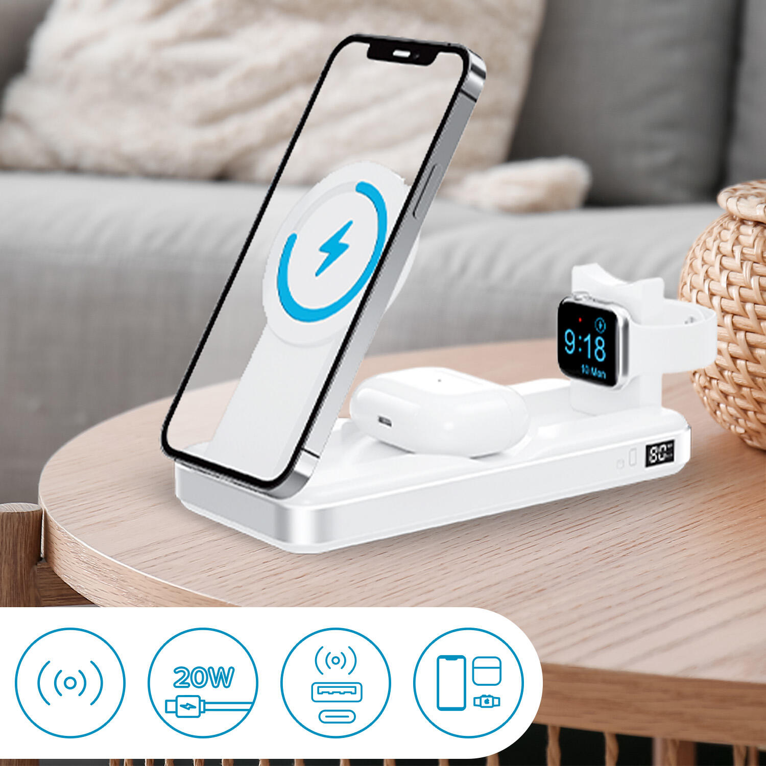 Bezdrátová powerbanka Forever MATB-300 10000 mAh 3v1 2/7