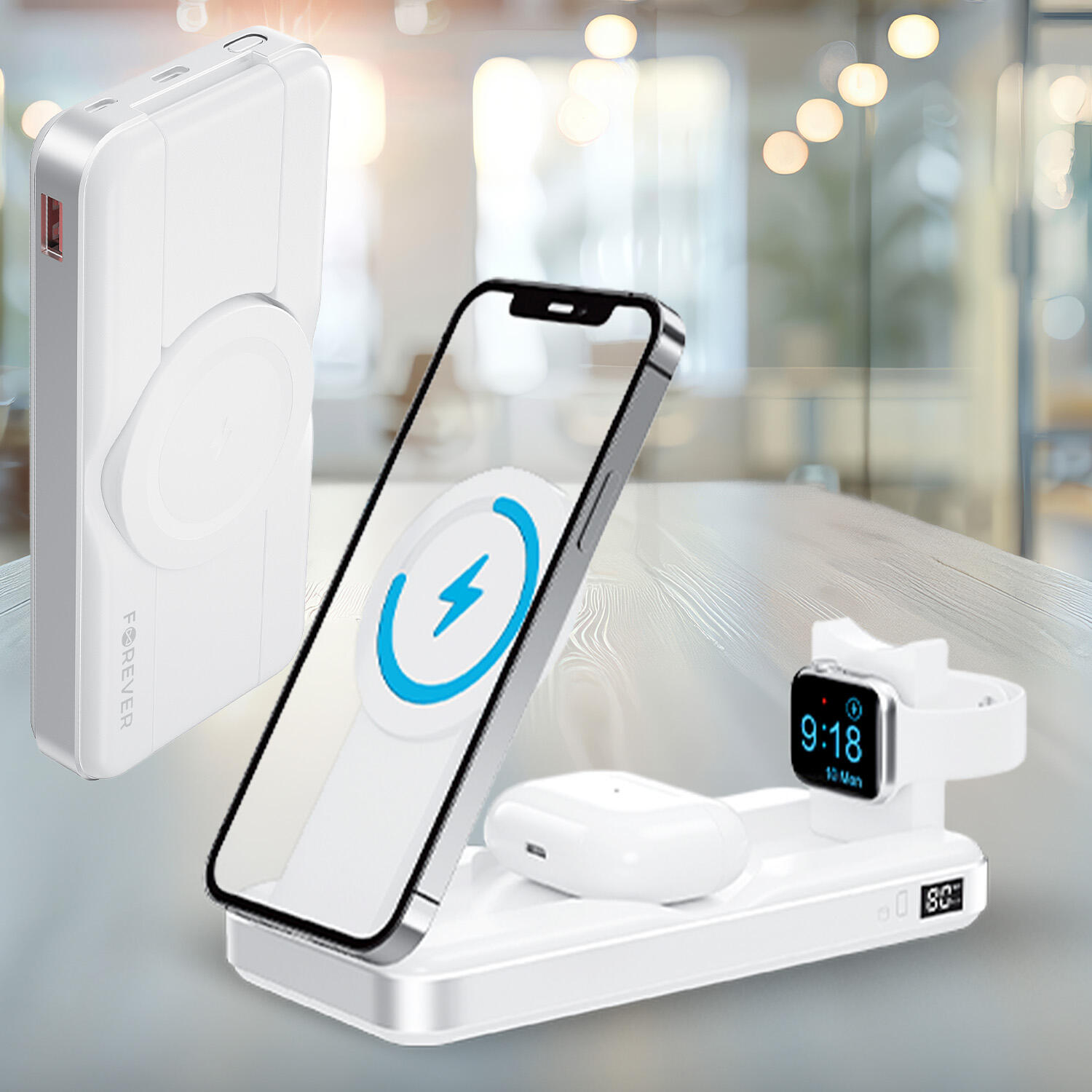 Bezdrátová powerbanka Forever MATB-300 10000 mAh 3v1 4/7