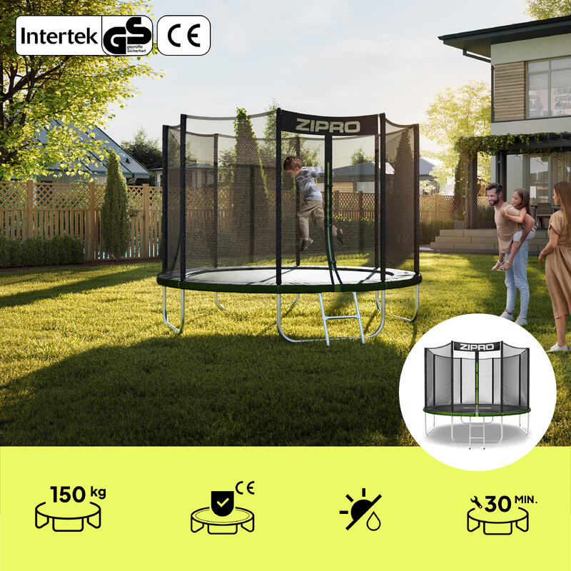 Trambulină de exterior Zipro Jump Pro cu plasă de protecție externă 10FT 312cm