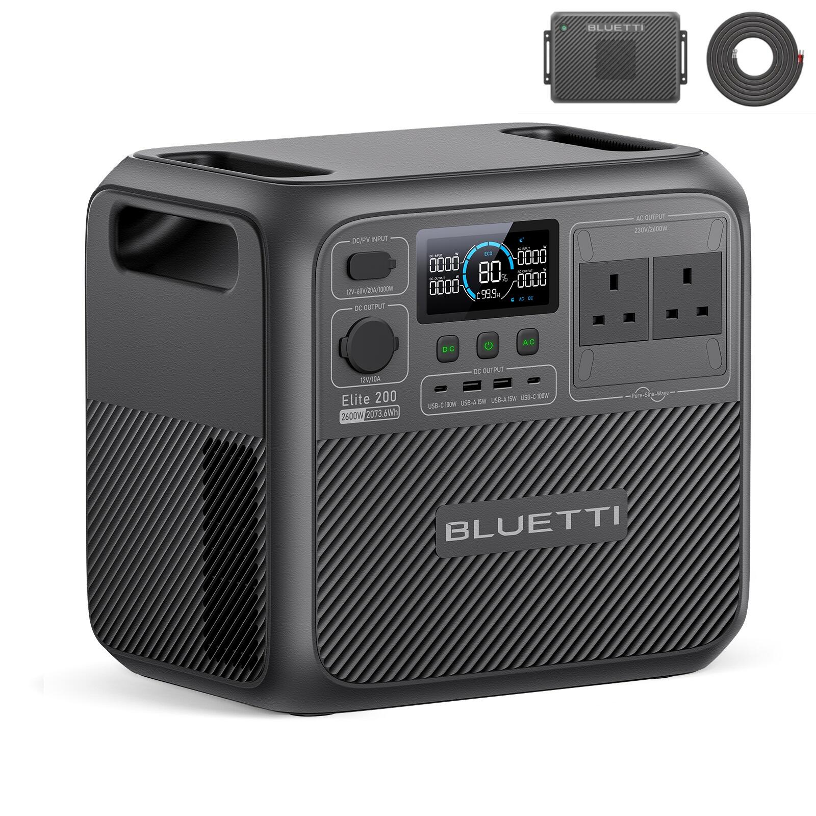 Elite 200 V2 BLUETTI Power Station+Charger2 -2073.6Wh Full 2.4h Car Charging,RV 1/7