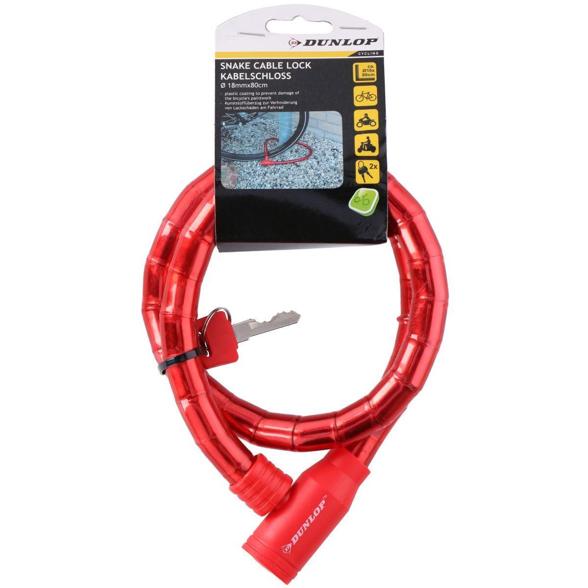Antivol spirale Dunlop 18 mm x 80 cm lot de 3 couleurs assorties 3/3