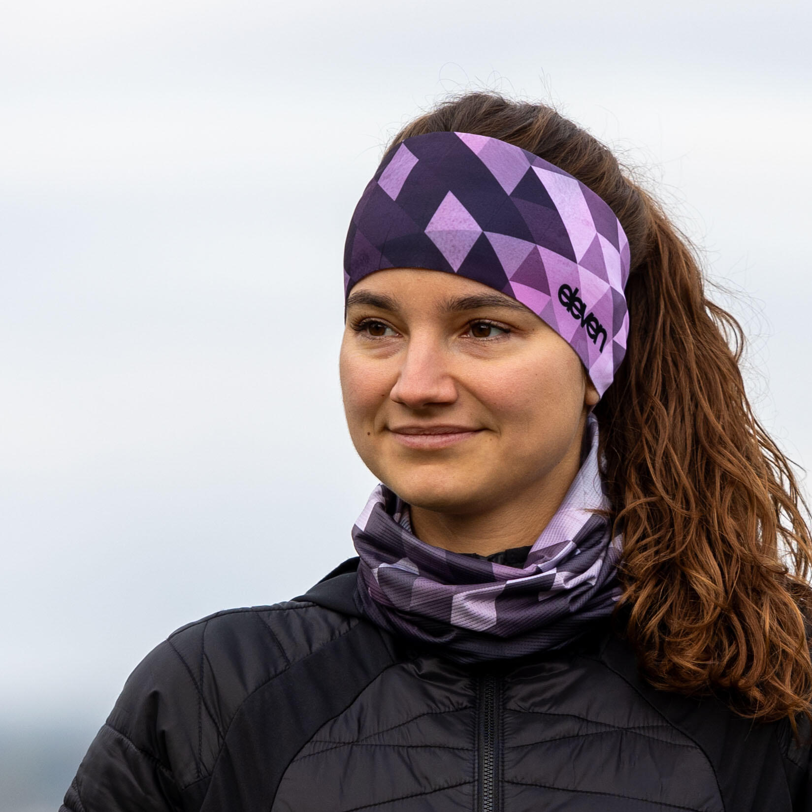 Sportstirnband Eleven Dolomiti Tripeak – grau/rosa 2/3