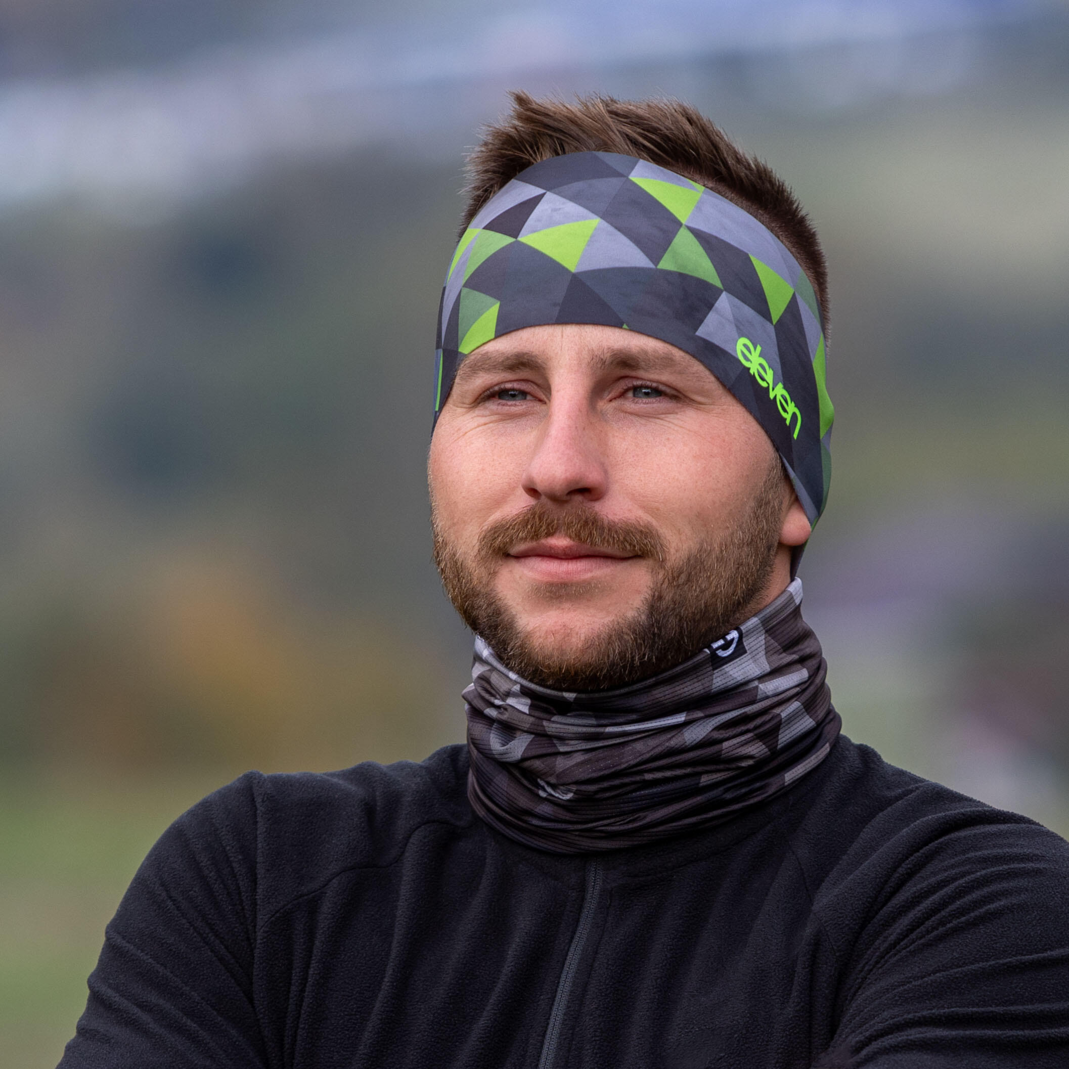 Sportstirnband Eleven Dolomiti Tripeak – grau/grün 2/3