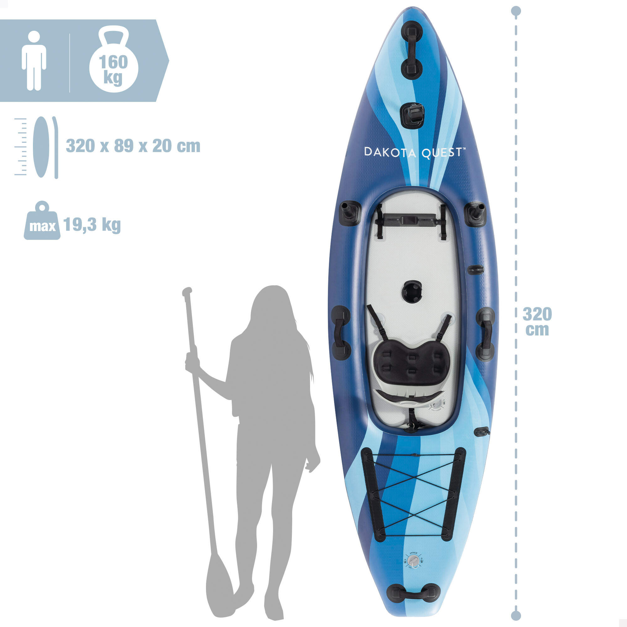 Kajak INTEX 68245 Dakota Quest™ Sit-on-top / SUP hybrid 4/7
