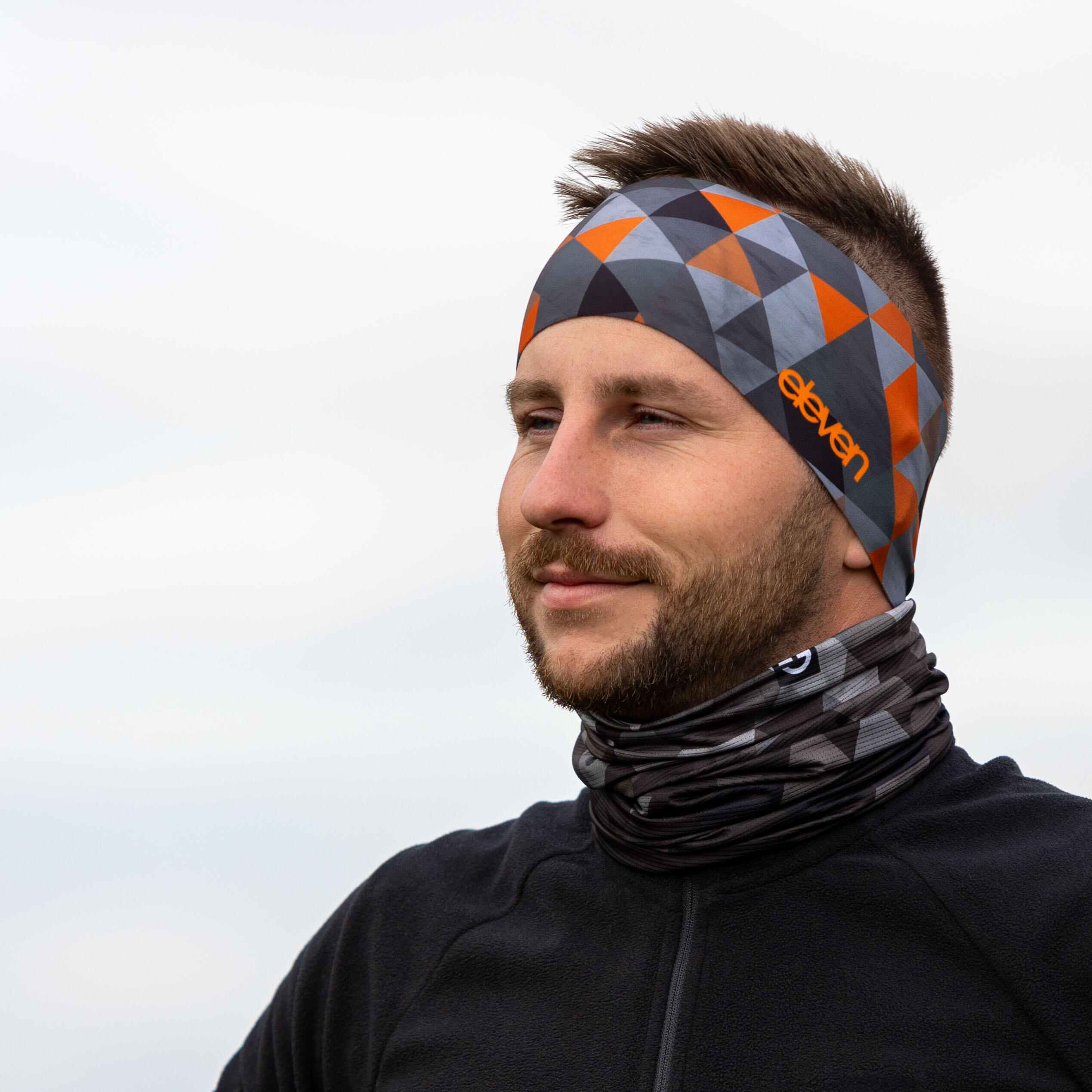 Sportstirnband Eleven Dolomiti Tripeak – grau/orange 2/3