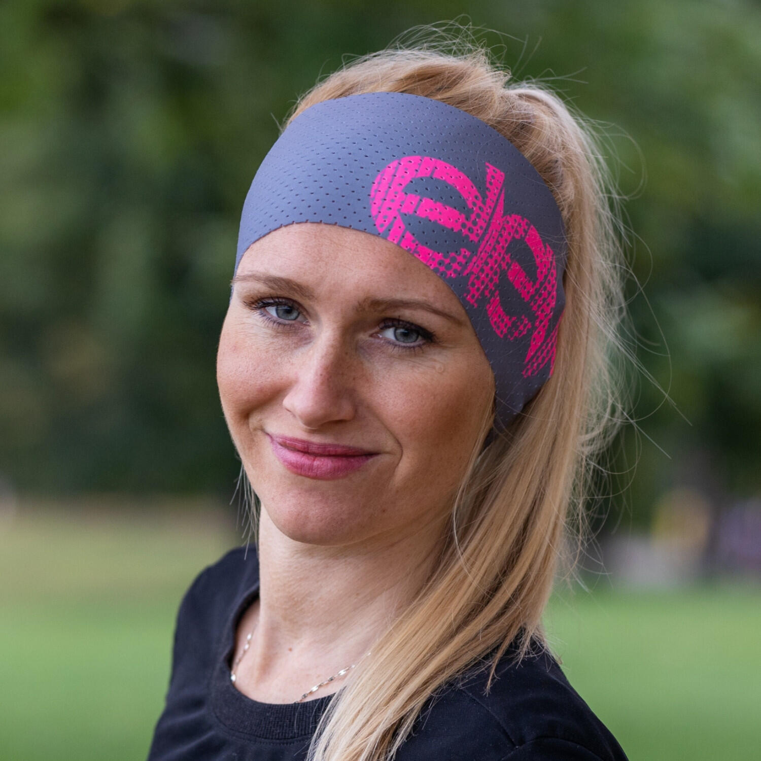 Sportstirnband Eleven Air Stamina – grau/rosa 2/3