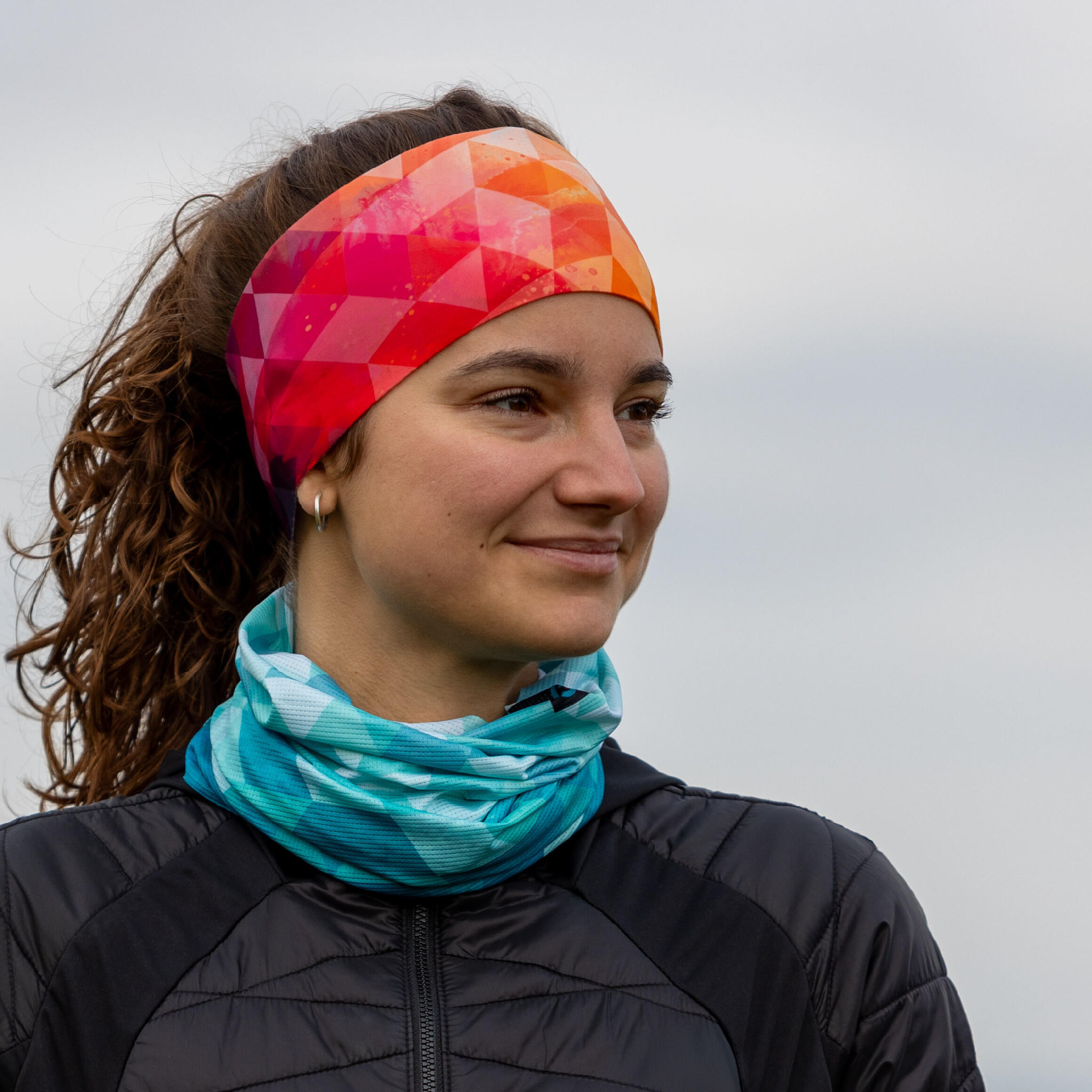 Sportstirnband Eleven Dolomiti Tripeak – orange/rot 2/4