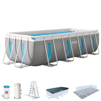 Piscina desmontable rectangular 8.418 L c/depuradora Clearview Prism Frame INTEX