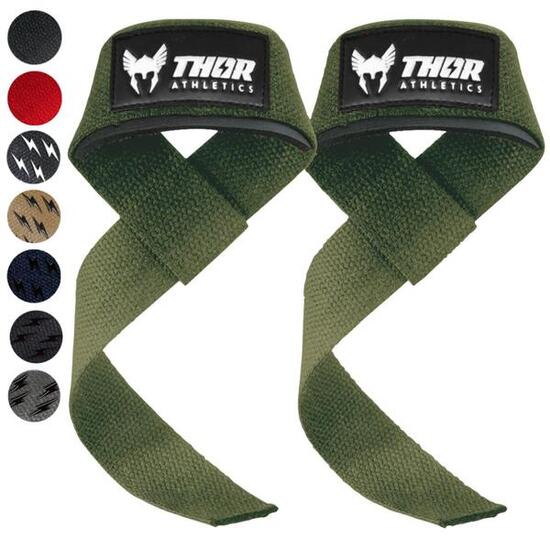 Sangles de levage - Sangle de Tirage Musculation - Powerlifting Straps - Vert