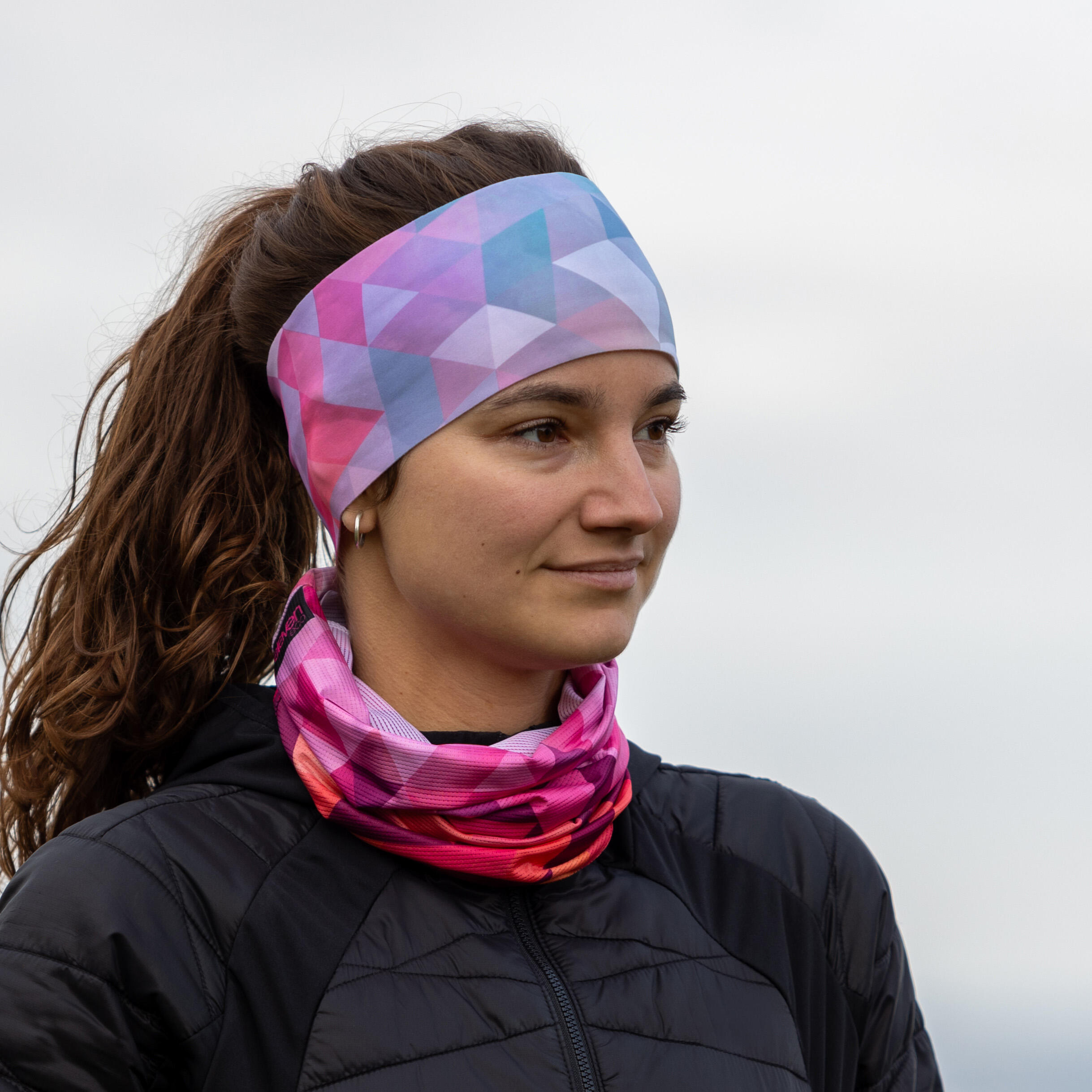 Sportstirnband Eleven Dolomiti Tripeak – türkis/rosa 2/4