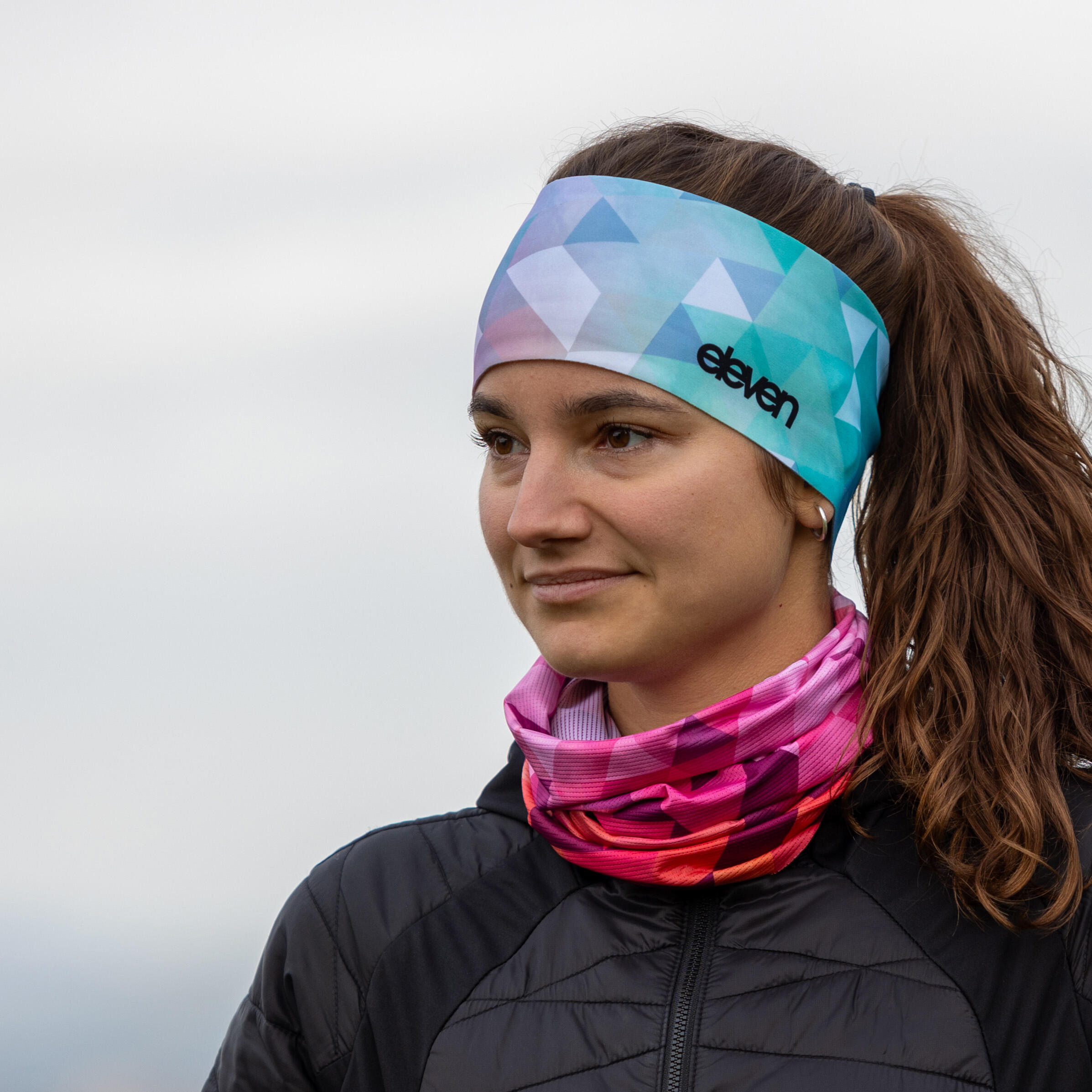 Sportstirnband Eleven Dolomiti Tripeak – türkis/rosa 4/4