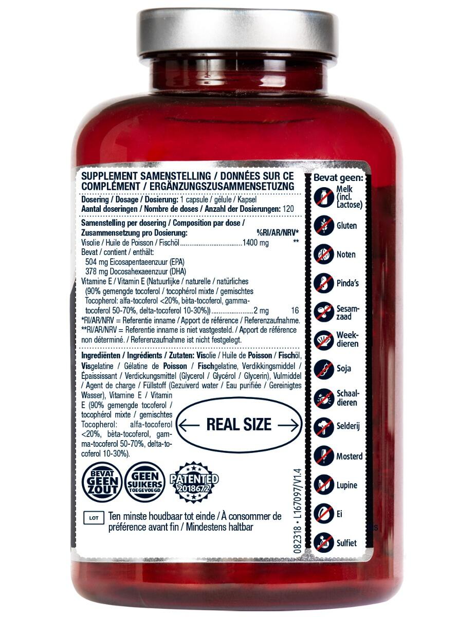 Lucovitaal Puur Omega 3 Koudwater Visolie 120 capsules MAXI POT 2/5