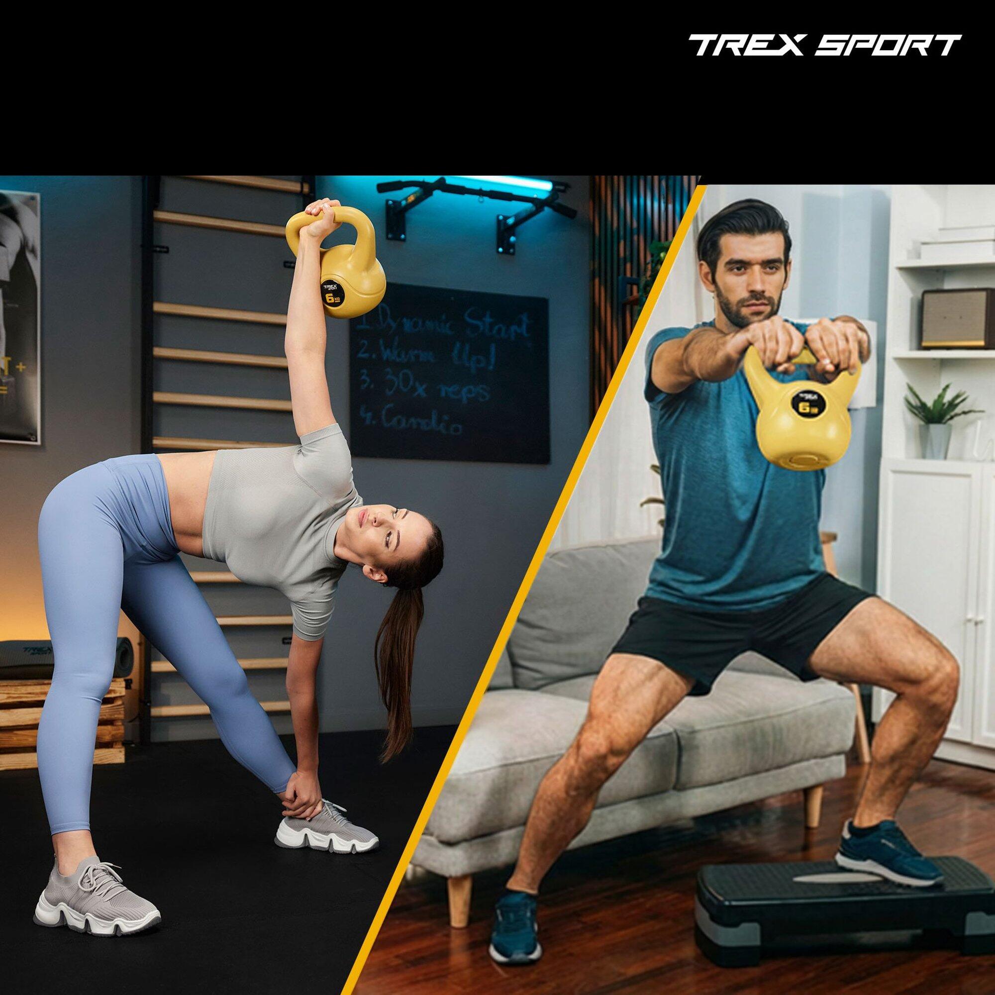 Kettlebell winylowy treningowy Trex Sport szeroki uchwyt odważnik 20kg 5/7