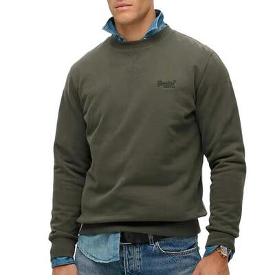 Felpa Uomo Superdry Essential Logo Girocollo Verde Militare