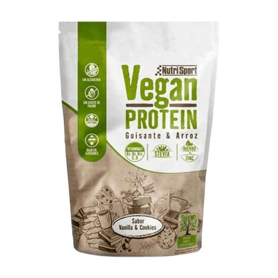 Vegan Protein - 468g Vainilla con Galletas Nutrisport