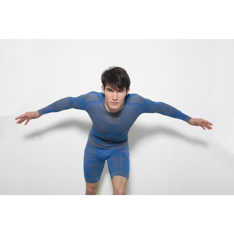 Chemise Technique intime Homme Running ski termique respirant Bleu