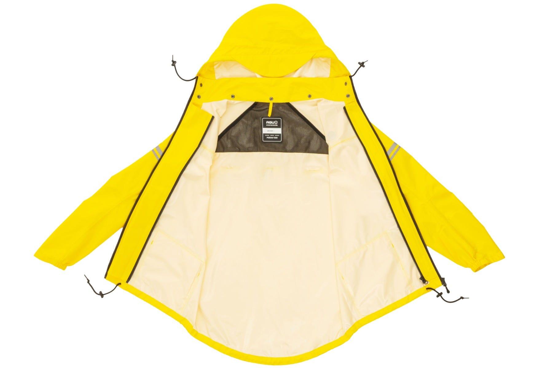 Unisex Fiets Regenpak Essential Waterdicht Zwart Geel 4/7