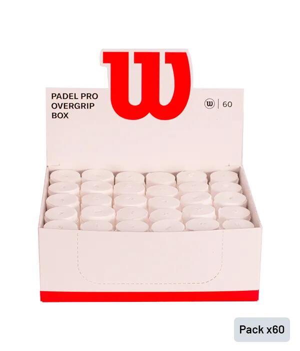 Caixa 60 Overgrips Wilson Padel Branco Pro 1/2