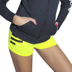 Shorts deportivos para mujer fitness running gimnasio amarillo fluo