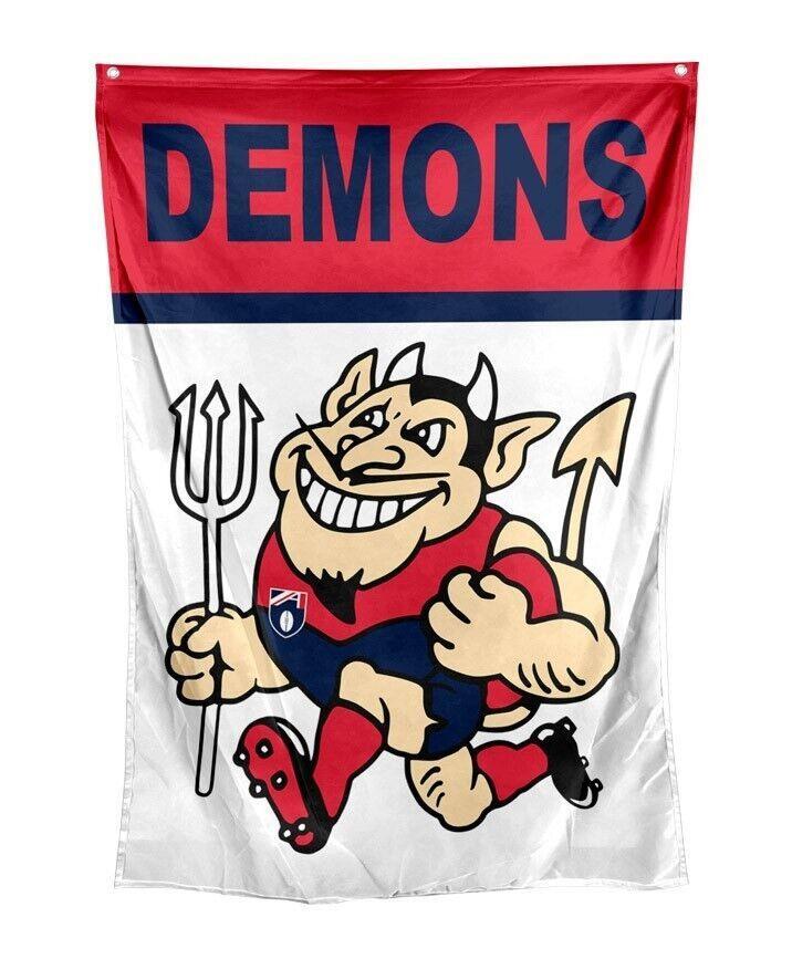 AFL Retro Wall Flag - Melbourne Demons - Cape Flag - Approx 100cm x70cm